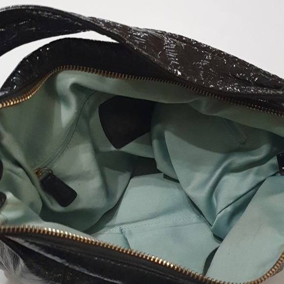 Coach Gold Clasp Textured Handbag - Picture 5 of 6